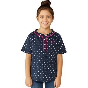 U.S. Polo Assn. Girls Polka Dot Short Sleeve Shirt - Size 6X